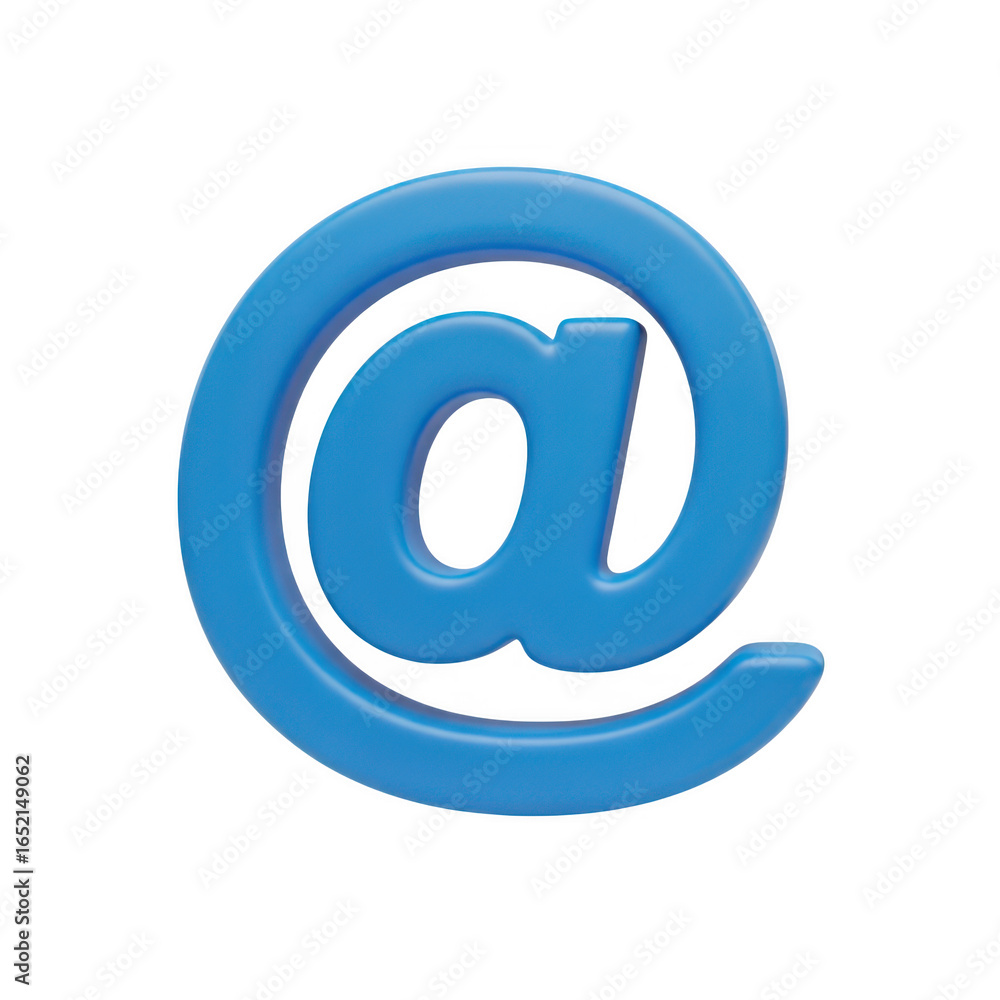3d blue at sign isolated on transparent background 3d blue at sign isolated on transparent background