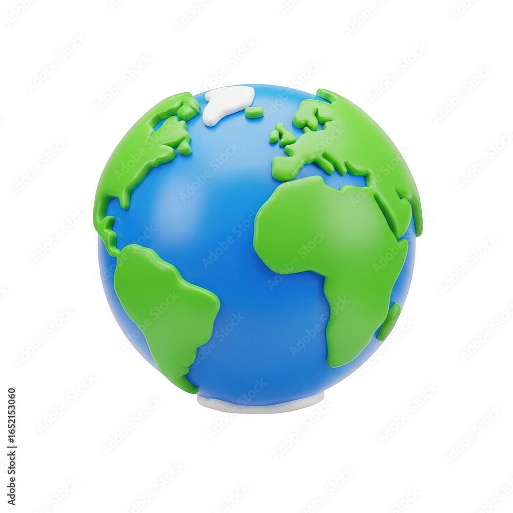 Naklejka premium 3d globe isolated on transparent background