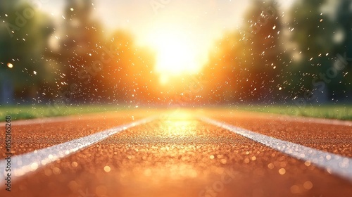 Track race at sunset athletic field photography outdoor close-up inspiring moments