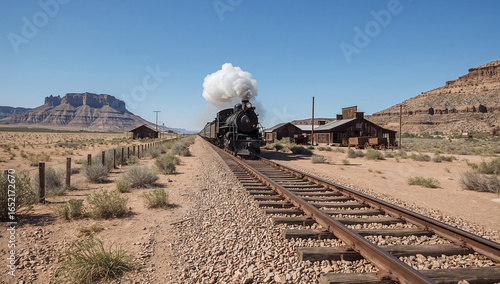 Steam train in Wild West , USA.