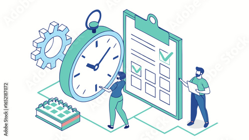 Project management time tracking and task management for business productivity and efficiency strategy plan
