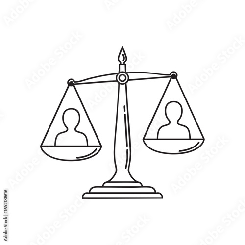 Scales of Justice Symbolizing Legal Balance and Equality Representing Fairness and Impartiality in Law and Legal System with Equal Weight