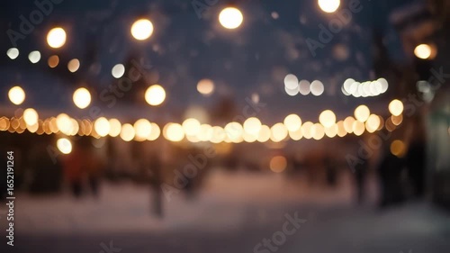 Wallpaper Mural Bokeh lights winter scene with festive street at night background. Torontodigital.ca