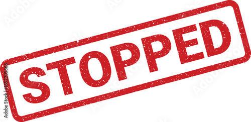 Red distressed stamp clearly states the word STOPPED in bold letters