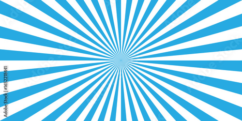 Sunburst pattern blue and white background design. Vintage sunrays illustration swirl line. sun beam vector banner design pop art comic burst gradient concept pattern.	
