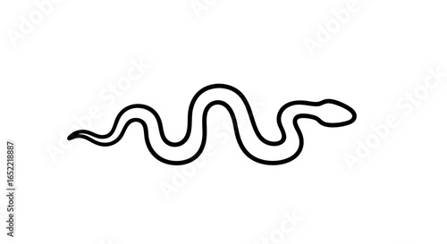Minimalist Line Art Illustration of a Slithering Snake