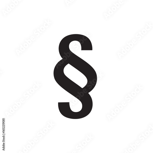 Black Paragraph Symbol on White Background Representing Law and Legal Framework for Business and Society