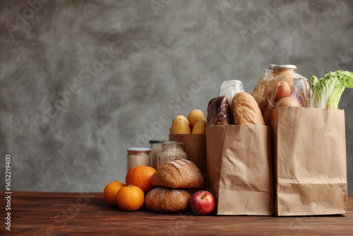 bag of groceries with dark background