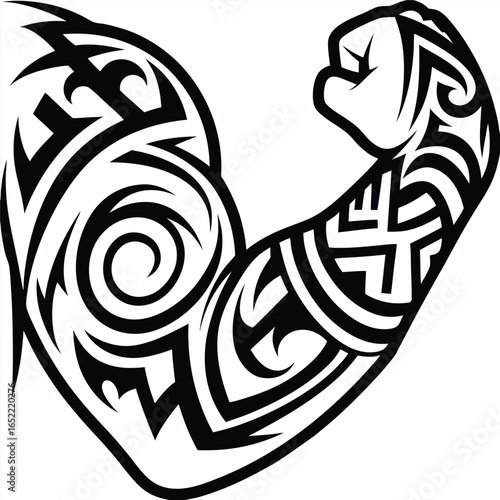 Decorative Tribal Armband Tattoo Element Design on White Background