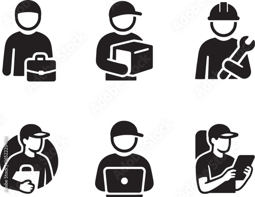 set of gig worker icon