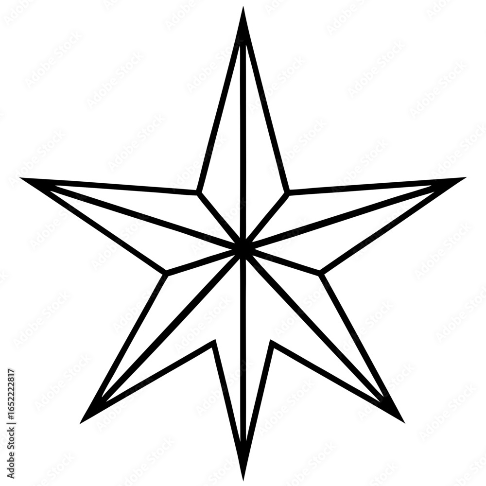 Obraz premium Christmas star line art vector illustration