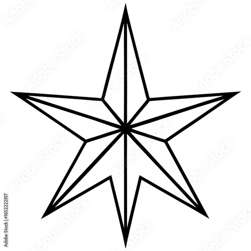 Christmas star line art vector illustration