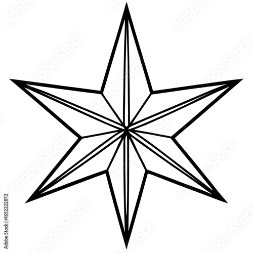  Christmas star line art vector illustration