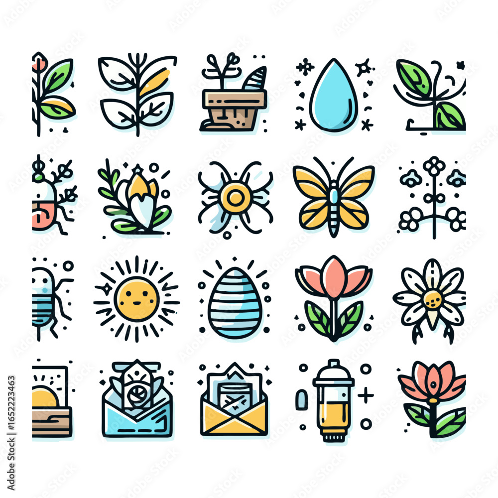 Obraz premium spring elements, icons set