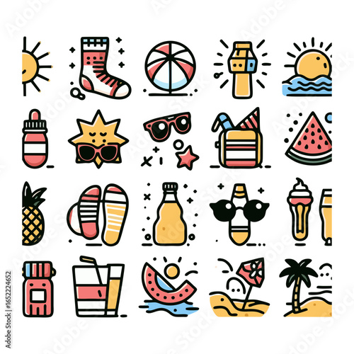 Summer, icons set