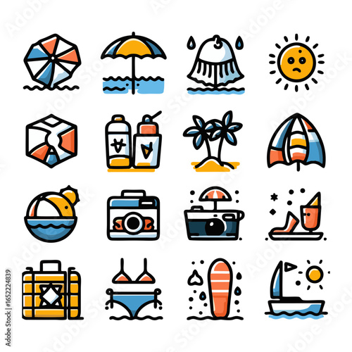 Summer, icons set