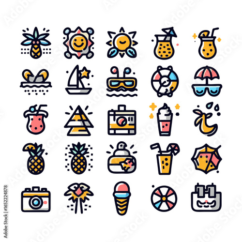 Summer, icons set
