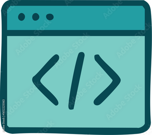 Coding Window Icon with Angle Brackets.