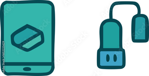 Digital Learning and Audio Content Icons.