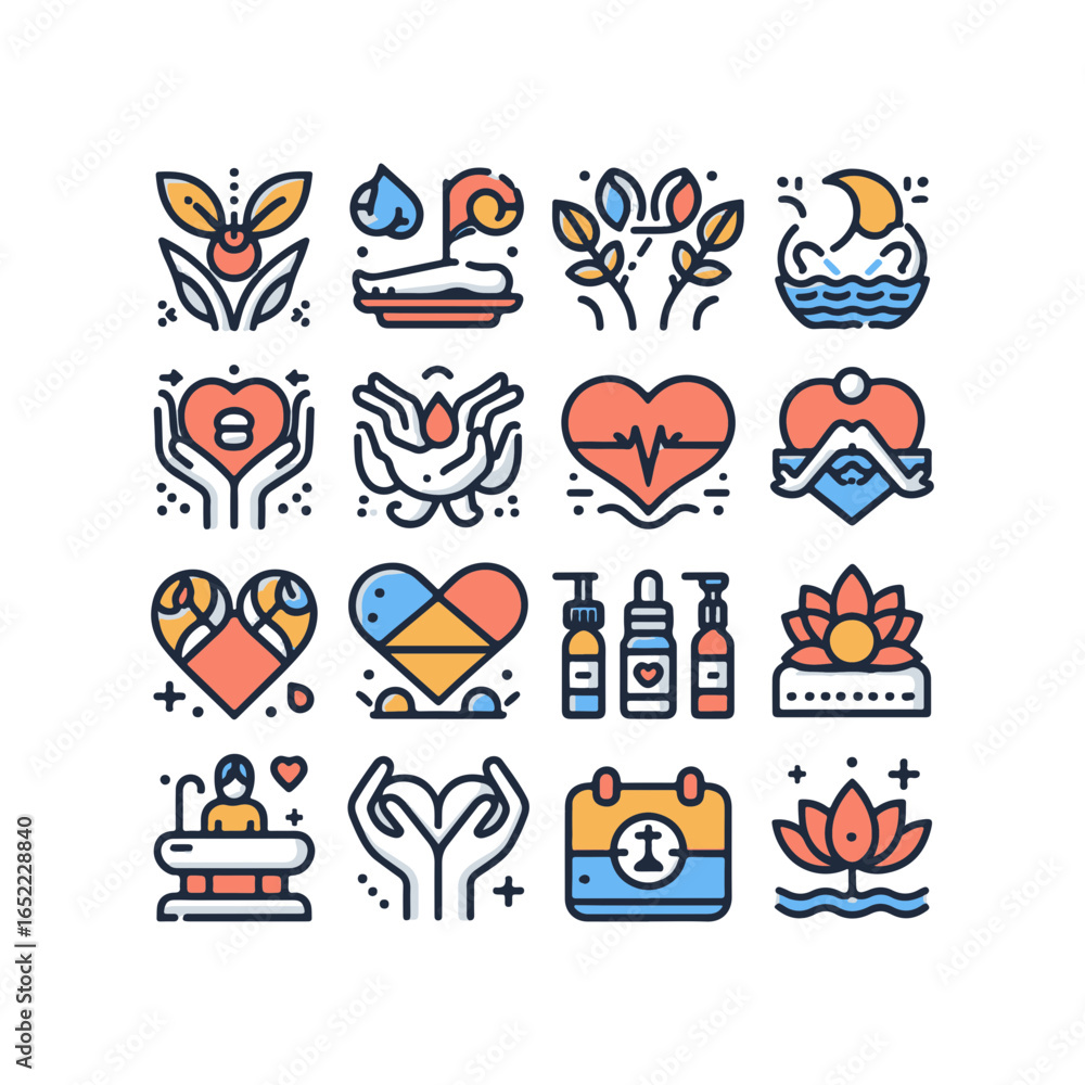 Fototapeta premium wellness Icons set