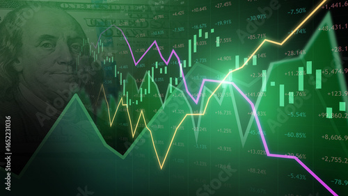 green chart stock market finance