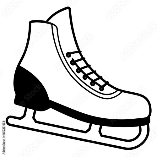 Ice skate line art vector illustration