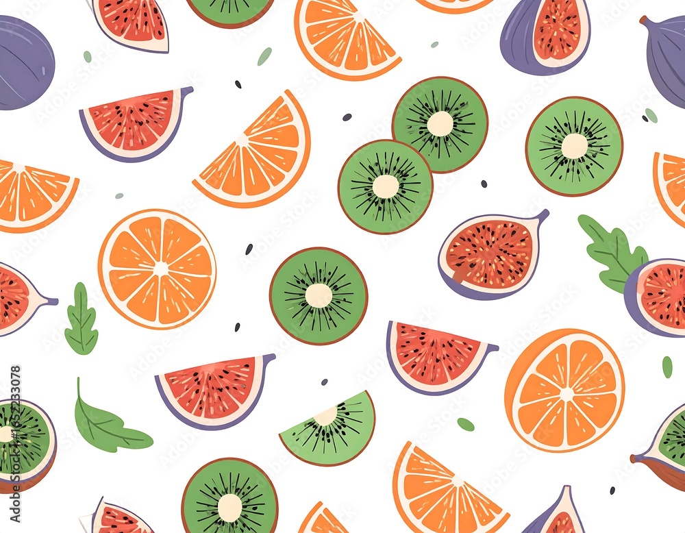 Colorful fruit slices pattern Colorful fruit slices pattern