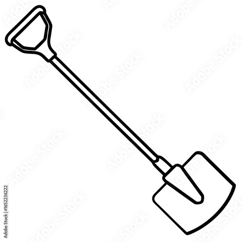  Snow shovel line art vector illustration