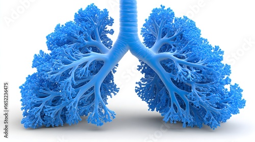 Detailed illustration of the human bronchial tree.