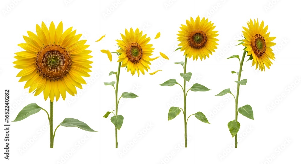 Fototapeta premium Sunflowers illustrations set