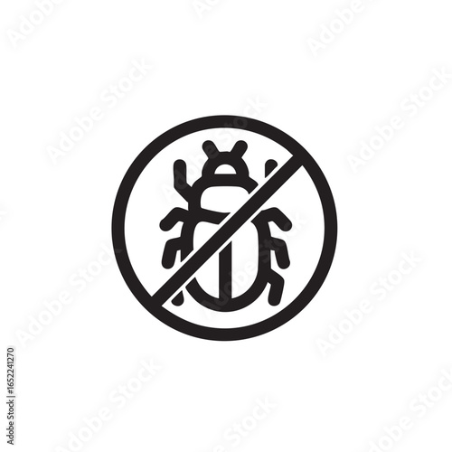 No Bugs Allowed Pest Control Icon Vector Illustration Symbol for Clean Environment and Healthy Living Promoting Hygiene and Safety
