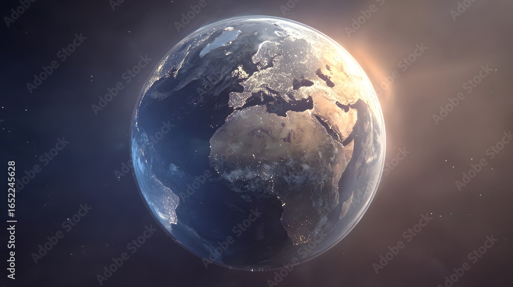 Fototapeta premium Detailed view of planet earth from space.