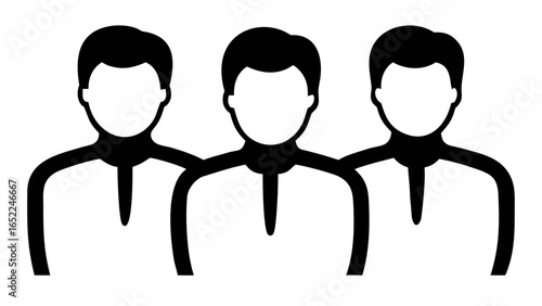 Team Formation in Silhouette: A monochrome illustration of a professional group, showcasing unity, coordination, and collective purpose.