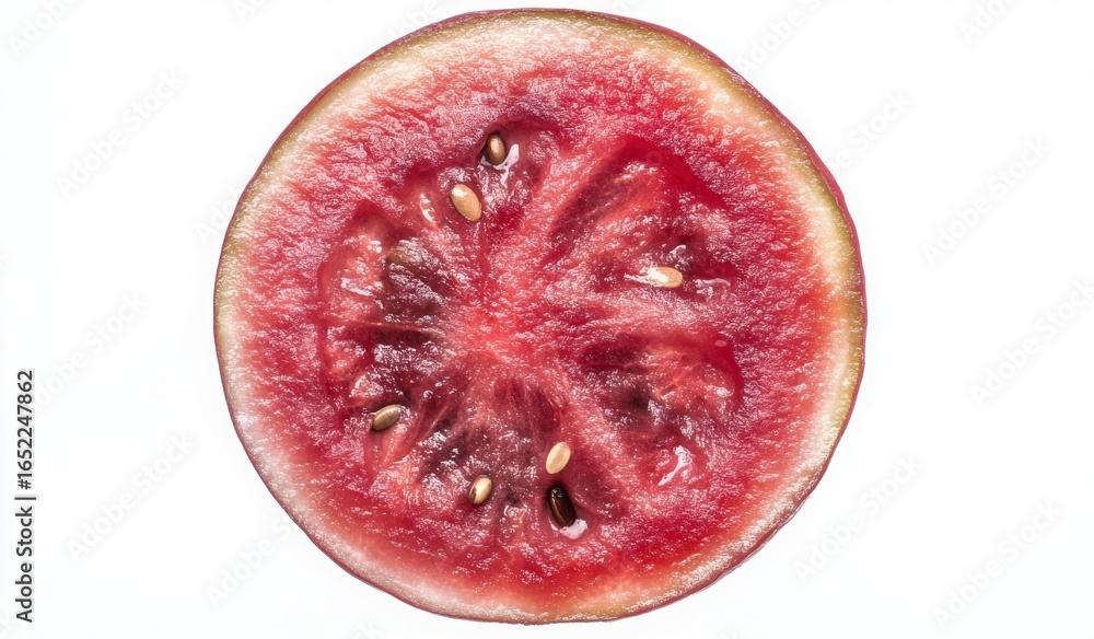 Fototapeta premium Closeup Of A Juicy Watermelon Slice On A White Background