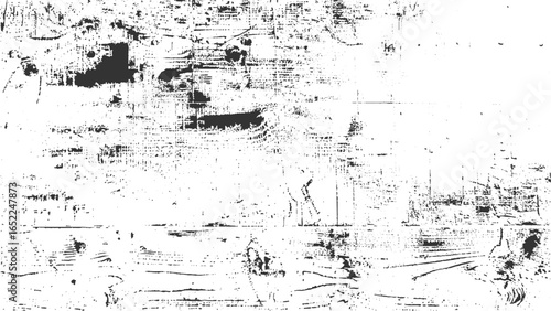 Black and White Grunge Texture – Distressed Abstract Overlay vector design on transparent Background.