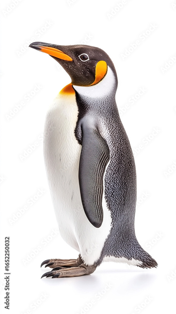 Naklejka premium Close - up of King Penguin against white background