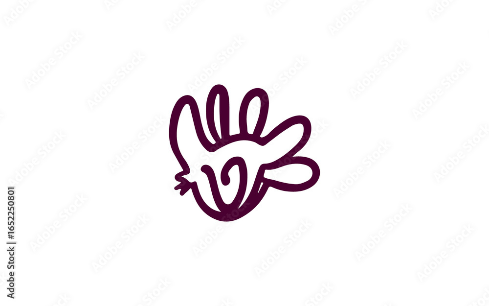 Obraz premium vector hand print doodle