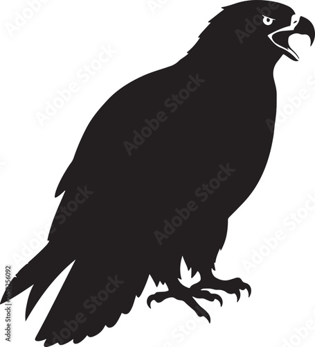 Eagle silhouette vector art majestic bird of prey symbol falcon isolated on white background wildlife illustration