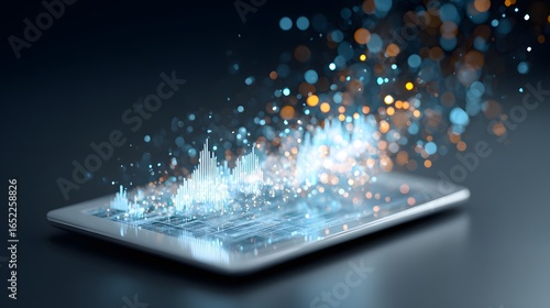 Digital graph displayed on a tablet.
