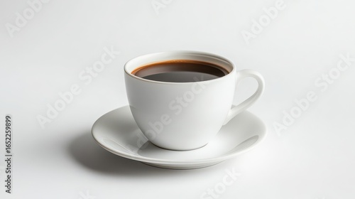 Wallpaper Mural A white cup of black coffee on a white saucer on white Torontodigital.ca