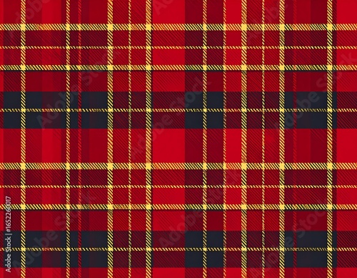 Red and gold plaid pattern with thin, dark lines