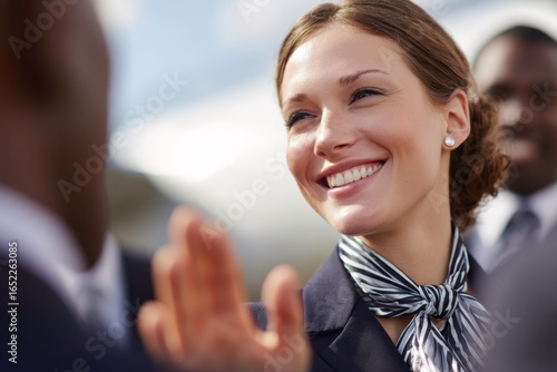 stewardess tapping
