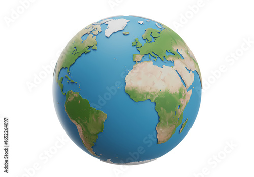 Detailed 3D Render of Planet Earth: Global Perspective isolated on transparent background