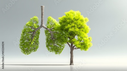 Lungs depicted as trees, symbolizing environmental health.