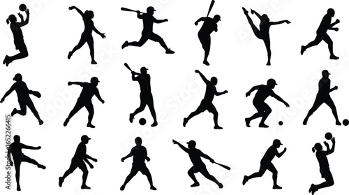 Silhouettes of Various Athletes - Dynamic Sport Poses Vector Set