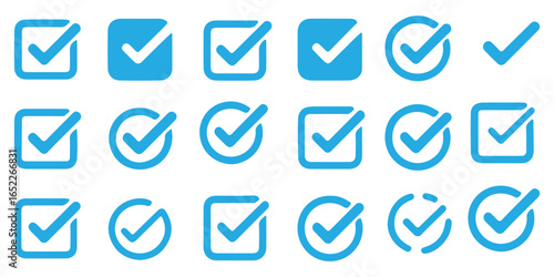 Check box icon with correct, accept checkmark icons tick box checked. Vector Illustration Eps 10