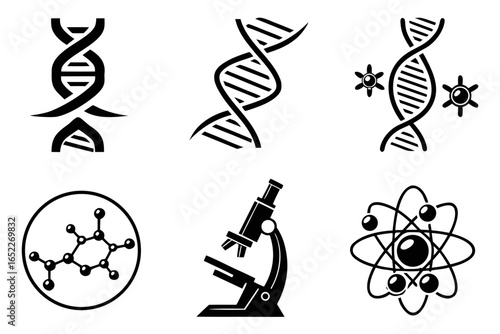 Science and Genetics Icons Collection.
