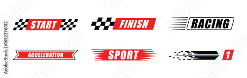 Speed and sport racing banner vector collection