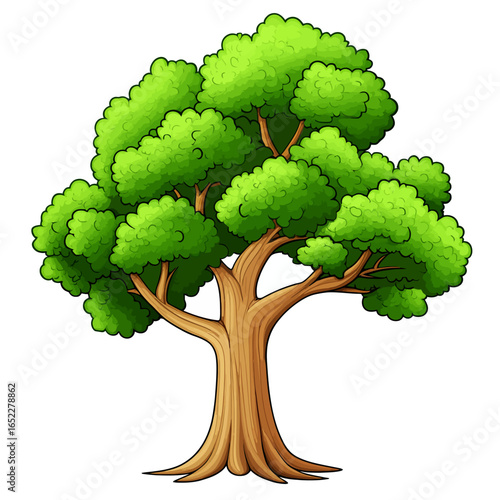Chestnut tree isolated on a white 