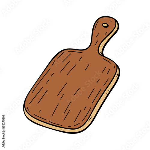 Chopping board on a white 
